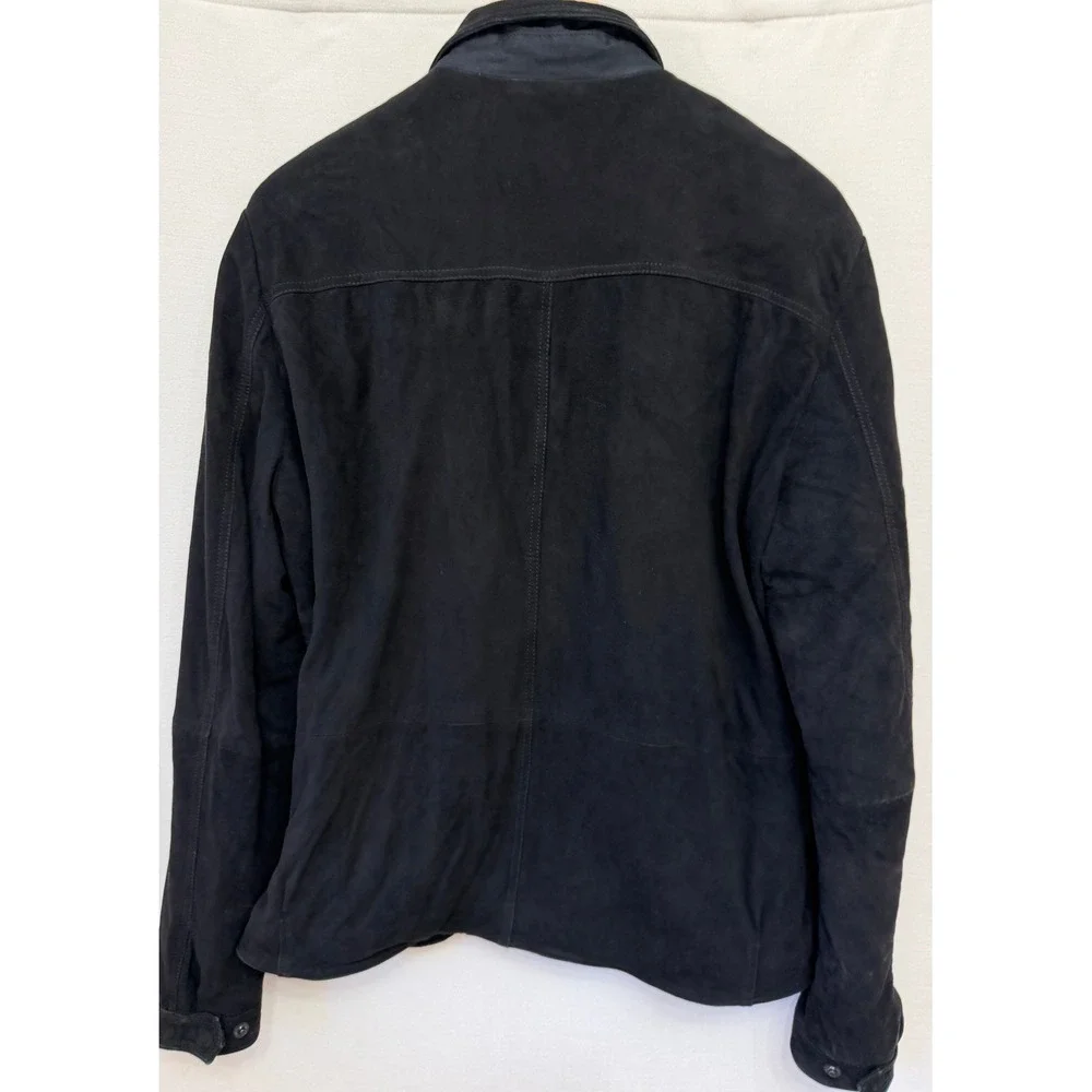 Scotch & Soda Amsterdams Blauw Black Goat Suede Jacket Size Large L